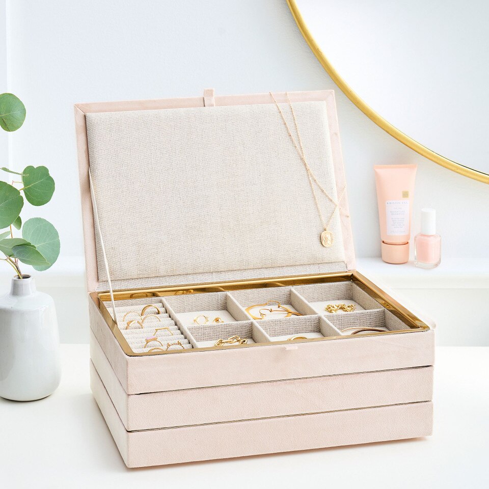 Velvet Blush Stacking Jewellery Box Pottery Barn Kids UK